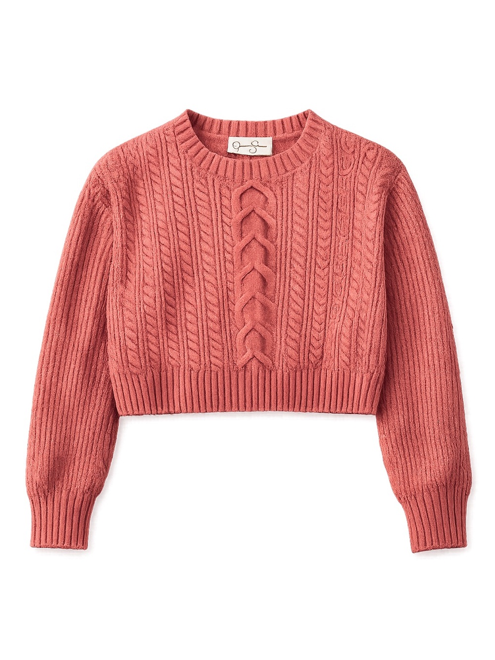Jessica Simpson Cropped Cable Knit Sweater - Size Medium
